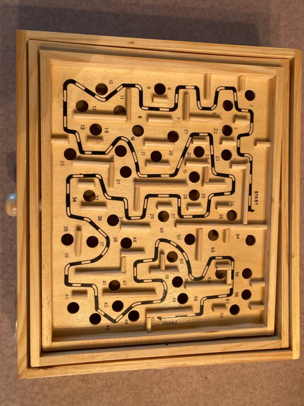 Natural Wood Labyrinth Puzzle Game -  Vintage, never used